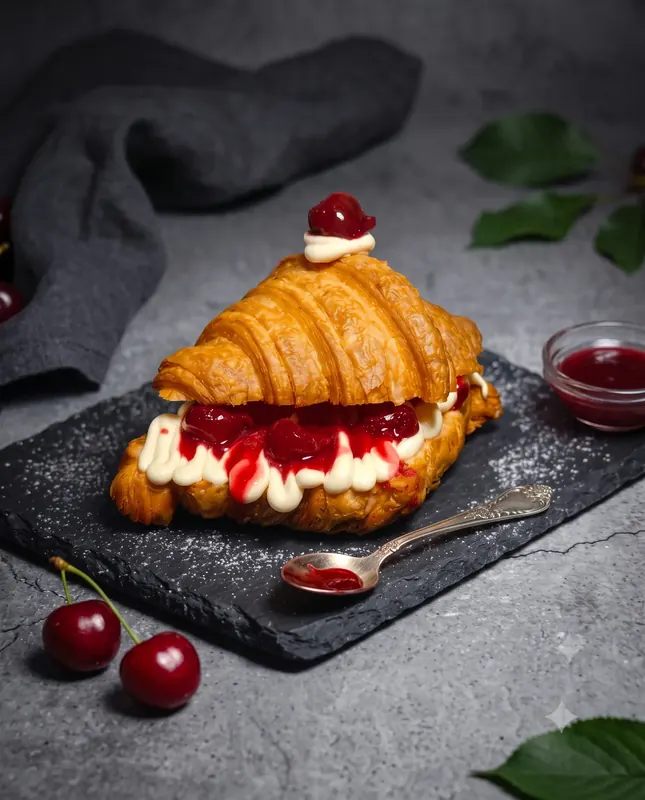 Cherry & Diplomat Croissant by Moi Doughssier
